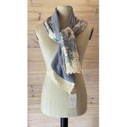 CHUSTA MUŚLINOWA NIEBIESKIE PTAKI